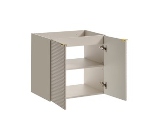 Comad Závěsná skříňka Viva Cashmere Domi II s deskou a umyvadlem 60 cm kašmírová