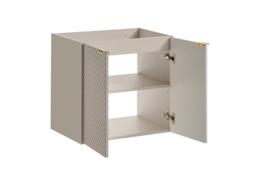 Comad Závěsná skříňka Viva Cashmere Domi II s deskou a umyvadlem 60 cm kašmírová