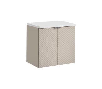 Comad Závěsná skříňka Viva Cashmere s deskou 60 cm kašmírová/bílá