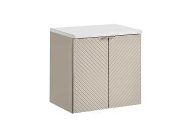 Comad Závěsná skříňka Viva Cashmere s deskou 60 cm kašmírová/bílá
