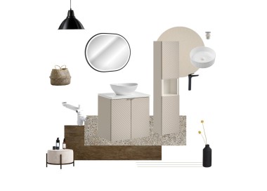 Comad Závěsná skříňka Viva Cashmere s deskou 60 cm kašmírová/dub evoke
