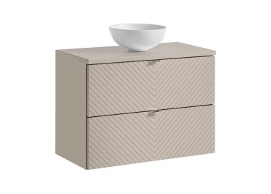 Comad Závěsná skříňka Viva Cashmere s deskou a umyvadlem 80 cm kašmír