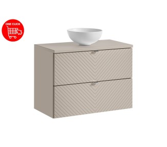 Comad Závěsná skříňka Viva Cashmere s deskou a umyvadlem 80 cm kašmír