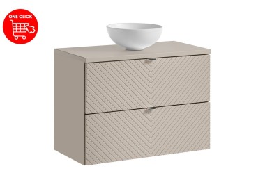 Comad Závěsná skříňka Viva Cashmere s deskou a umyvadlem 80 cm kašmír