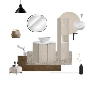 Comad Závěsná skříňka Viva Cashmere s deskou a umyvadlem 80 cm kašmír