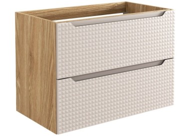 Comad Závěsná umyvadlová skříňka Luxor Beige s deskou 80 cm béžová/dub olejovaný