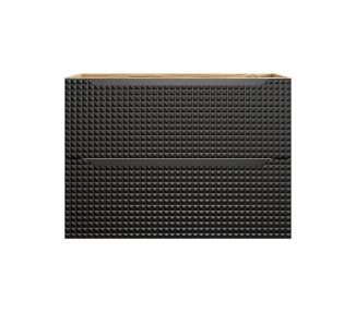 Comad Závěsná umyvadlová skříňka Luxor Black s deskou 80 cm černá/dub olejovaný