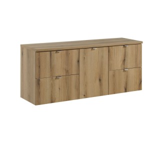 Comad Závěsná umyvadlová skříňka Nova Oak s deskou 140 cm dub evoke