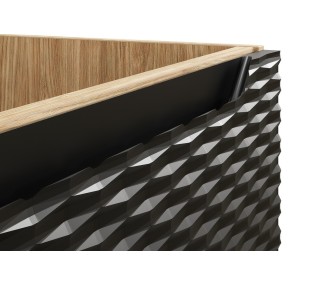 Comad Závěsná umyvadlová skříňka Ocean s deskou 80 cm černá/dub olejovaný
