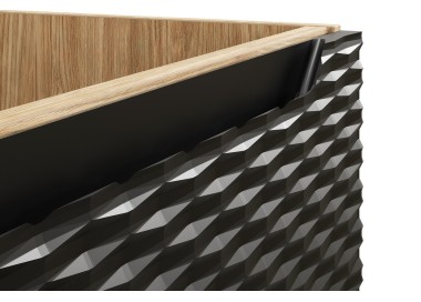 Comad Závěsná umyvadlová skříňka Ocean s deskou 80 cm černá/dub olejovaný