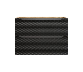 Comad Závěsná umyvadlová skříňka Ocean s deskou 80 cm černá/dub olejovaný