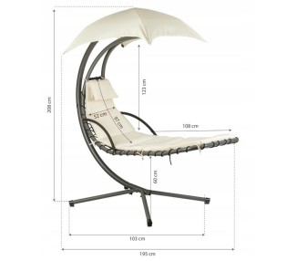 MultiGarden Závěsné houpací lehátko PH006 GoodHome béžové