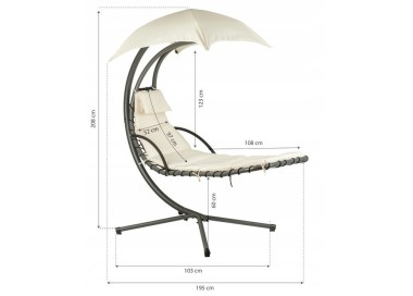 MultiGarden Závěsné houpací lehátko PH006 GoodHome béžové