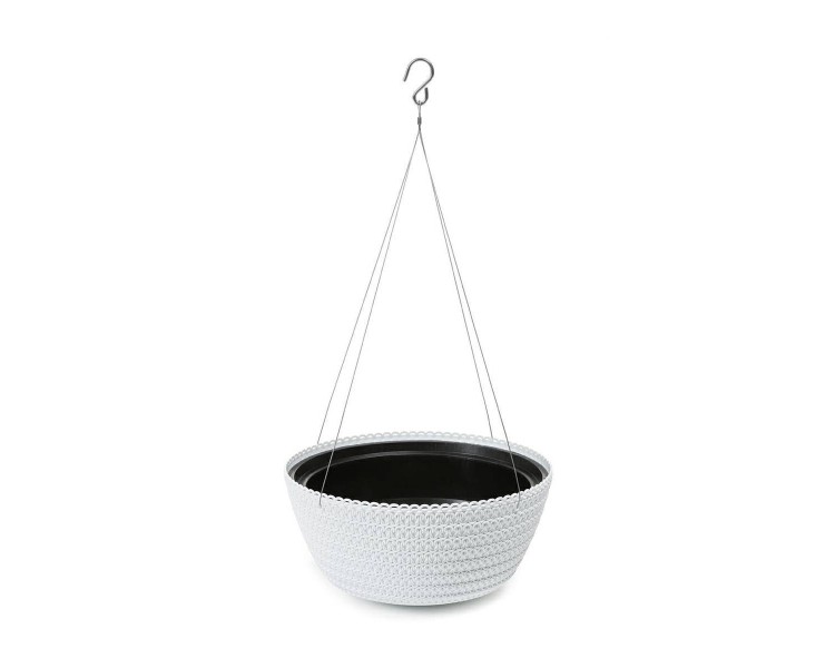 DekorStyle Závěsný květináč 24x13 cm Fancy bílý
