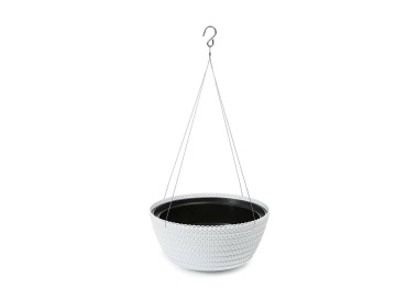DekorStyle Závěsný květináč 24x13 cm Fancy bílý
