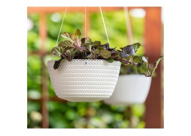 DekorStyle Závěsný květináč 24x13 cm Fancy bílý