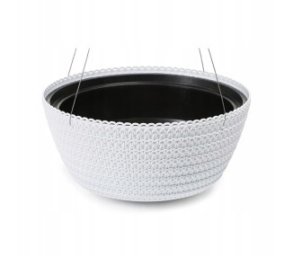 DekorStyle Závěsný květináč 24x13 cm Fancy bílý