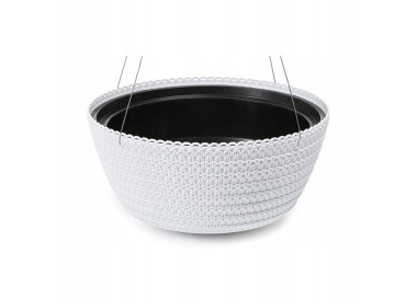 DekorStyle Závěsný květináč 24x13 cm Fancy bílý