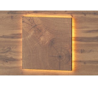Szynaka Závěsný noční stolek Livorno 68 s LED osvětlením levý dub Wotan/šedý