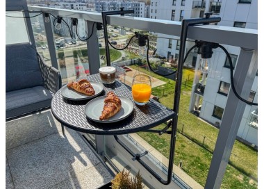 Garden Line Závěsný stolek na balkon DONALD černý