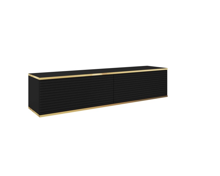 Piaski Závěsný televizní stolek Oro MDF 135 cm  černý/zlatý
