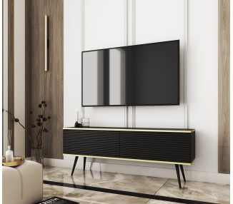 Piaski Závěsný televizní stolek Oro MDF 135 cm  černý/zlatý