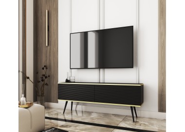 Piaski Závěsný televizní stolek Oro MDF 135 cm  černý/zlatý