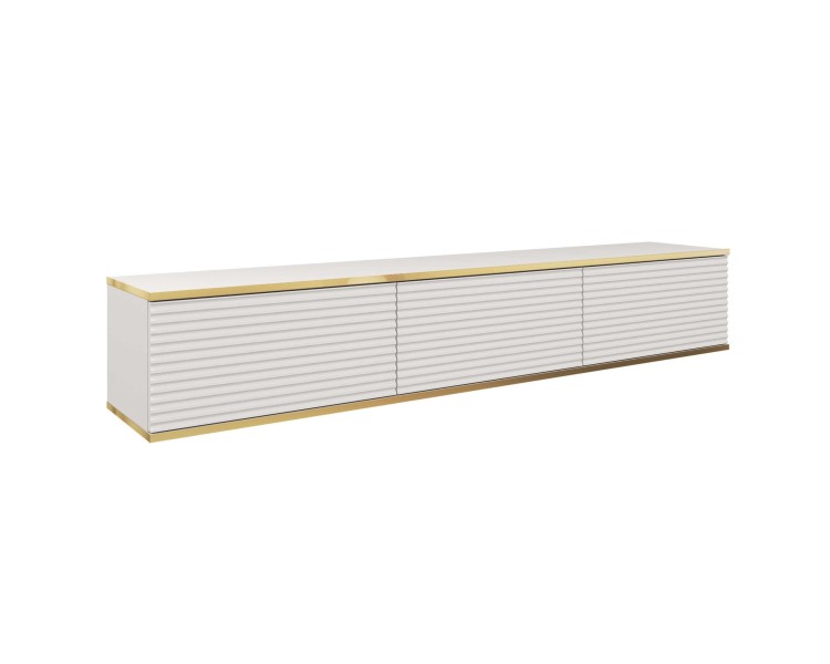 Piaski Závěsný televizní stolek Oro MDF 175 cm  bílý/zlatý
