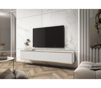 Piaski Závěsný televizní stolek Oro MDF 175 cm  bílý/zlatý
