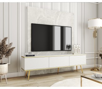 Piaski Závěsný televizní stolek Oro MDF 175 cm  bílý/zlatý