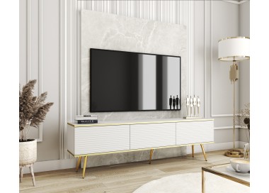 Piaski Závěsný televizní stolek Oro MDF 175 cm  bílý/zlatý