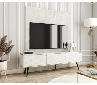 Piaski Závěsný televizní stolek Oro MDF 175 cm  bílý/zlatý