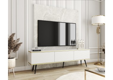 Piaski Závěsný televizní stolek Oro MDF 175 cm  bílý/zlatý