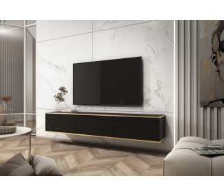 Piaski Závěsný televizní stolek Oro MDF 175 cm  černý/zlatý