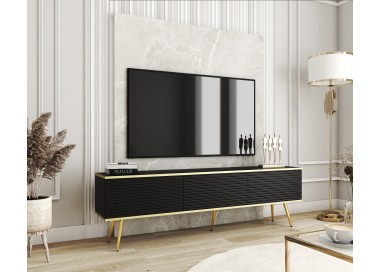 Piaski Závěsný televizní stolek Oro MDF 175 cm  černý/zlatý