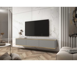 Piaski Závěsný televizní stolek Oro MDF 175 cm  šedý/zlatý
