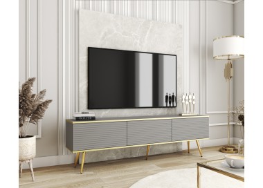 Piaski Závěsný televizní stolek Oro MDF 175 cm  šedý/zlatý