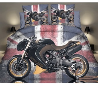Ložní povlečení modré barvy s vlajkou Velké Británie
